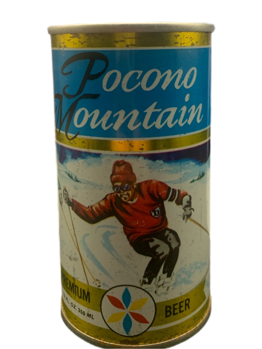 Vintage Beer Can Pocono Mountain Premium Beer Steel Can Pull Tab Empty Skiing